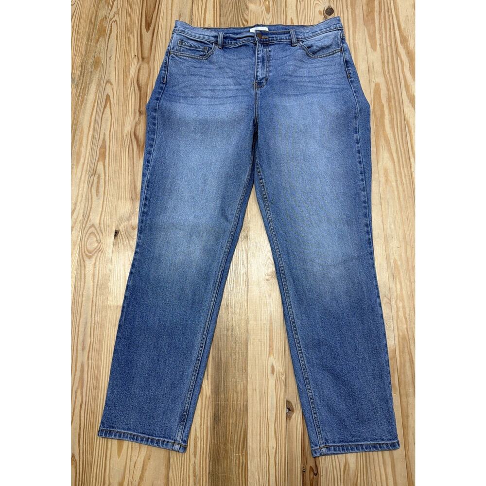 Ms. Cello High Rise Mom Jeans Med Wash 5 Pocket Size 1X 34x29